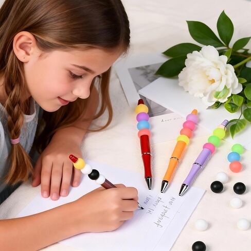 200 Pack Ballpoint Pen Refills 2.4 inch Black Ink Pen Refills for Plastic Beadable Pens 1mm Ink Refills for Pens Medium Point Replaceable Smooth Writing for DIY Lovers Office Supplies in Saudi Arabia