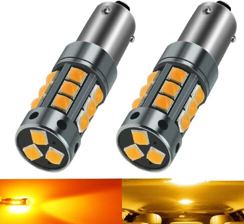 YEORO 2pcs AC/DC 9-36V BAX9S LED Bulbs Amber,600LM H6W 64132 38161 LED Car Ligh Bulbs Super Bright 3030 18-SMD Chips for Car Interior Dome Map License Plate Glove Box Light. in Saudi Arabia