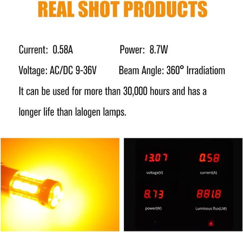 YEORO 2pcs AC/DC 9-36V BAX9S LED Bulbs Amber,600LM H6W 64132 38161 LED Car Ligh Bulbs Super Bright 3030 18-SMD Chips for Car Interior Dome Map License Plate Glove Box Light. in Saudi Arabia