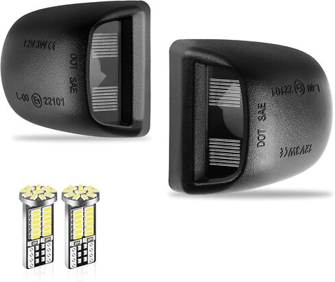 LivTee مجموعة مصابيح لوحة الترخيص LED، ضوء العلامة يناسب Chevy Silverado 1500 2500 3500 1999-2013، Tahoe، Suburban، يناسب GMC Sierra، Cadillac Escalade، ملحقات السيارة، غطاء + T10، 6000K أبيض in Kuwait