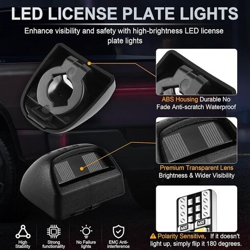 LivTee مجموعة مصابيح لوحة الترخيص LED، ضوء العلامة يناسب Chevy Silverado 1500 2500 3500 1999-2013، Tahoe، Suburban، يناسب GMC Sierra، Cadillac Escalade، ملحقات السيارة، غطاء + T10، 6000K أبيض in Kuwait