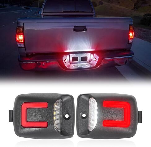 LED License Plate Lights Compatible with Tacoma 2005-2015, 2PCS Tag Light for Tundra 2000-2013 Plug and Play, Rear Plate Lamp Pickup Truck IP68 Clear Lens White and Red in Saudi Arabia