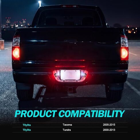 LED License Plate Lights Compatible with Tacoma 2005-2015, 2PCS Tag Light for Tundra 2000-2013 Plug and Play, Rear Plate Lamp Pickup Truck IP68 Clear Lens White and Red in Saudi Arabia
