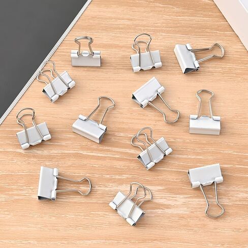 50 Pack Medium White Binder Clips 1 Inch (25 mm), Colored Paper Clamps, Middle Size Paper Clips for Office Home School Business 1" in Saudi Arabia