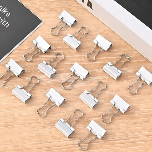 50 Pack Medium White Binder Clips 1 Inch (25 mm), Colored Paper Clamps, Middle Size Paper Clips for Office Home School Business 1" in Saudi Arabia