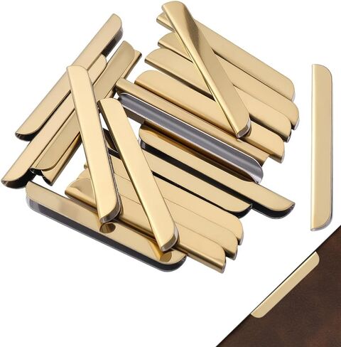 CRASPIRE 20 قطعة من واقيات زوايا دفتر الملاحظات، أغطية حافة الكتاب، سبيكة صغيرة ذهبية الحرس ورق عتيق 2.1 × 0.3 بوصة، مقاطع حماية حافة معدنية للموثق دفتر يوميات ألبوم DIY حامل in Kuwait