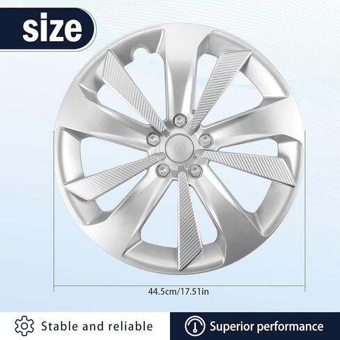غطاء عجلة Impreza Hub Cap متوافق مع 2017-2023 Impreza، 28811FL02A 28811FL010 Hubcap، قطعة واحدة مطلية بالكروم فضي in Kuwait