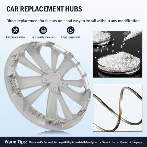غطاء عجلة Impreza Hub Cap متوافق مع 2017-2023 Impreza، 28811FL02A 28811FL010 Hubcap، قطعة واحدة مطلية بالكروم فضي in Kuwait