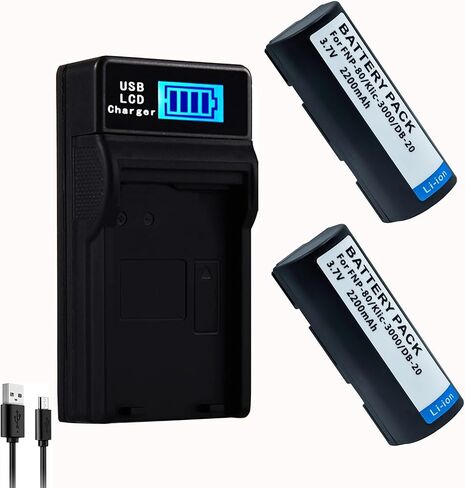 2-Pack NP-40/NP-40N Replacement Battery & AC Wall Charger Kit - Compatible with Fujifilm FNP-40 FinePix F402 F403 F420 F455 Zoom Cameras in Saudi Arabia