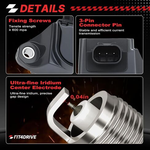 حزمة ملف الإشعال UF672 و97390 شمعات إشعال إيريديوم متوافقة مع 2012-2015 Honda Civic 1.8L، لـ 2013-2015 Acura ILX 2.0L مجموعة من 4 استبدال C1823 30520R1AA01 30520R1AA010 5C1880 GN10421 in Kuwait