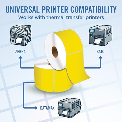 4" X 6" Direct Thermal Shipping Labels | Yellow | 1" Cores w/Perfs Easy Tear | Made in USA | Printing Label | 250 Labels | 250 Labels per Roll | 1 Rolls | Blank Labels in Saudi Arabia