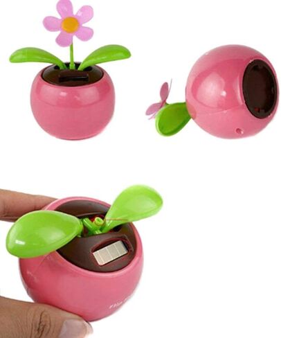 4 Eco-Friendly Solar Dancing Flowers in Colorful Pots. Decoration Gift. No Battery Required (1 Ladybug,1 Butterfly,1 Bee,1 Sunflower) in Saudi Arabia