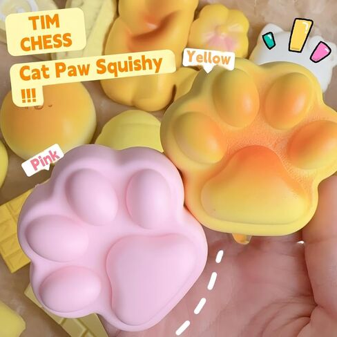 6-Pack Slow Rising Squishy Set - Butter Squishy, Cute Cat Paw & Cheese Squishies, Stress Relief Squeeze Toys, Soft Desk Fidget Gift in Saudi Arabia