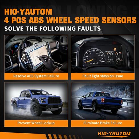 FL3Z2C204A 4 Pcs ABS Wheel Speed Sensors Front Rear Left & Right Compatible with 2015-2020 Ford F-150 2.7L 3.5L 5.0L & 2018-2020 3.0L 3.3L V6 Replacement for FL3Z2C204A FL3Z2C190A FL3Z2C190B in Saudi Arabia