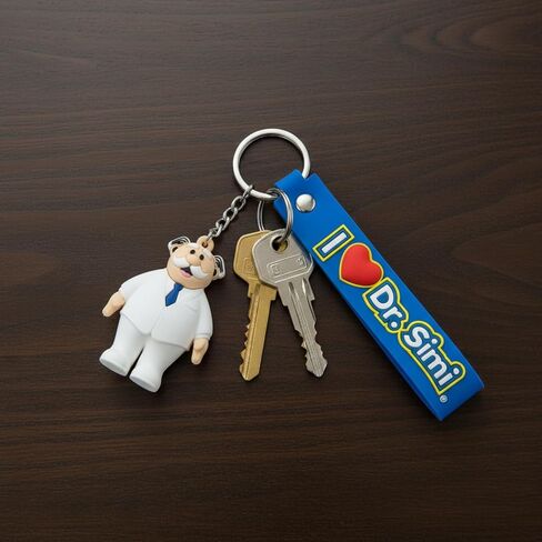 Official Dr. Simi Keychain – Soft-Touch Mexican Collectible | Durable PVC + Metal Ring | Cultural Icon Gift for Travelers, Fans & Collectors | Lightweight & Long-Lasting Design in Saudi Arabia
