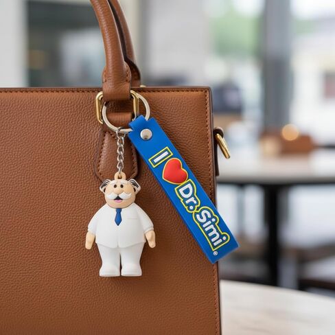 Official Dr. Simi Keychain – Soft-Touch Mexican Collectible | Durable PVC + Metal Ring | Cultural Icon Gift for Travelers, Fans & Collectors | Lightweight & Long-Lasting Design in Saudi Arabia