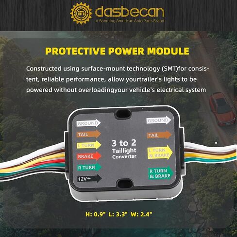سرج أسلاك المقطورة Dasbecan 56369 متوافق مع Jeep Compass 2017-2019 من جانب السيارة مخصص بأربعة دبابيس in Kuwait