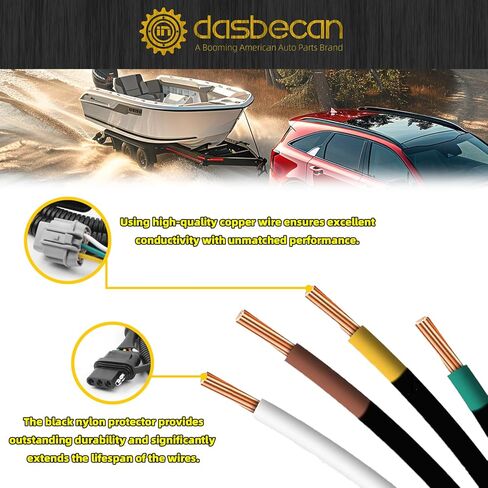 سرج أسلاك المقطورة Dasbecan 56369 متوافق مع Jeep Compass 2017-2019 من جانب السيارة مخصص بأربعة دبابيس in Kuwait