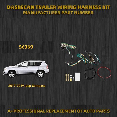 سرج أسلاك المقطورة Dasbecan 56369 متوافق مع Jeep Compass 2017-2019 من جانب السيارة مخصص بأربعة دبابيس in Kuwait