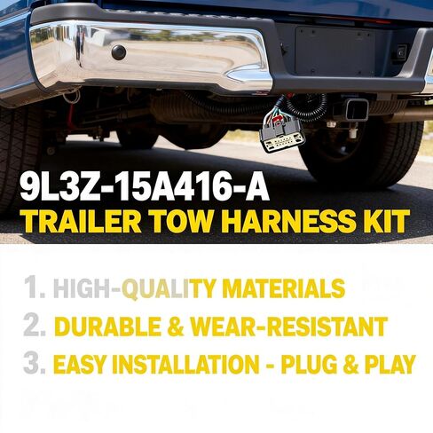 Trailer Hitch Tow Wiring Connector Harness Installation Kit Compatible with Ford F-150 2009-2014 Standard Extended Crew Cab FX2 FX4 King Ranch Lariat Platinum HD Replaces 9L3Z-15A416-A in Saudi Arabia