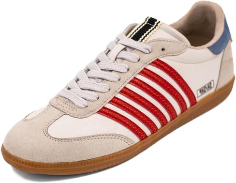 SHUSHOP Womens Stevie Lace Up Sneakers Shoes Casual - Off White in Saudi Arabia