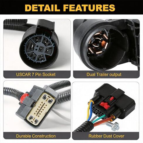 Trailer Hitch Tow Wiring Connector Harness Installation Kit Compatible with Ford F-150 2009-2014 Standard Extended Crew Cab FX2 FX4 King Ranch Lariat Platinum HD Replaces 9L3Z-15A416-A in Saudi Arabia