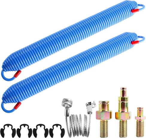 2PCS Hood Springs, Cable and Stud Bolts with Retaining Rings Fit for Peterbilt 357 377 379 Series 1987-2008 Trucks, Replace 13-04638 13-03761 13-03663 L92-6000-0718 13-04638 13-03662 in Kuwait
