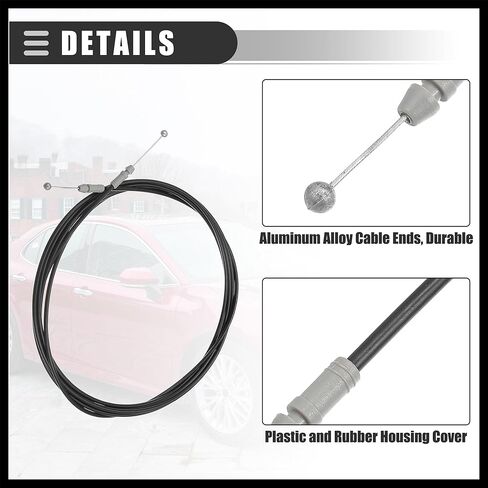 Trunk Lid Release Cable, for Toyota Camry 2007-2011, Trunk Lock Latch Release Cable, Deck Lid Release Cable Control Cable, Plastic Metal, No.6460706070, Black Durable Material in Kuwait