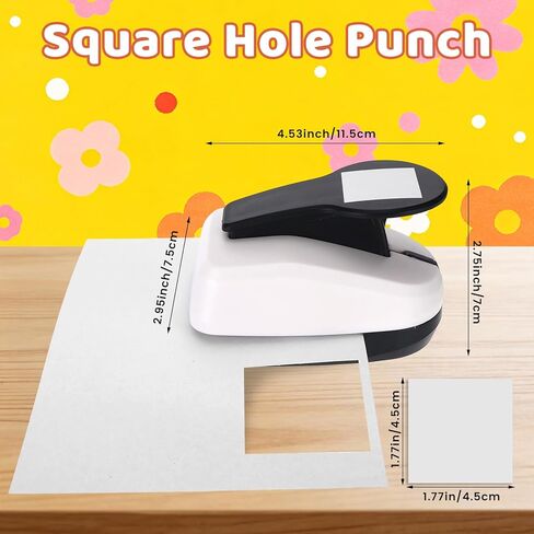 Square Hole Punch, Paper Punches for Crafting 1.77in Square Paper Punch Shape Puncher Craft Punches for Paper Crafts Scrapbooking DIY Projects Arts Card Making Supplies Cutting Tools in Saudi Arabia