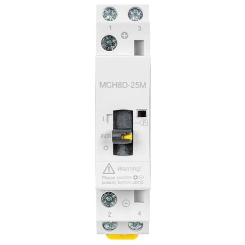 MCH8D-25M 2P 25A 12VDC 50/60HZ Din السكك الحديدية المنزلية DC وحدات المقاولين مع مفتاح التحكم اليدوي (2NO) in Kuwait