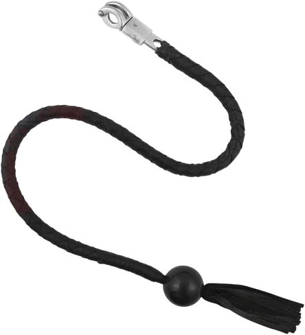 36" Long 1/2“ Diameter Black Motorcycle | Get Back Whip with Ball 8 Biker Whips Handlebar Accessories for Motorbike | Made of Real Leather in Saudi Arabia