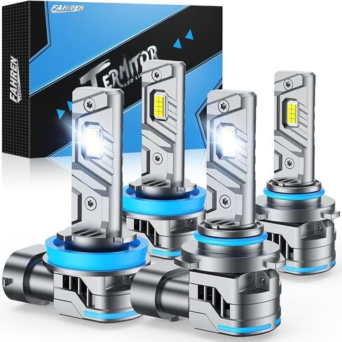 Fahren H11 9005 Light Bulbs, 120,000LM 12X Brightness, 90000+ Hours Lifespan, Real 1:1 Halogen Mini Size, 6500K Cool White, Plug-N-Play, Pack of 2 in Saudi Arabia