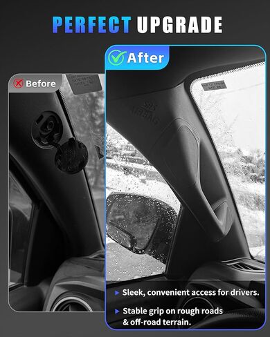 Driver Side A-Pillar Grab Handle for 2016-2023 Tacoma 3rd Gen, Tacoma A-Pillar Grab Handle Matches Passenger Side, Sturdy & No Creaking Noise, OEM-Style Texture, Easy Installation, Black in Saudi Arabia