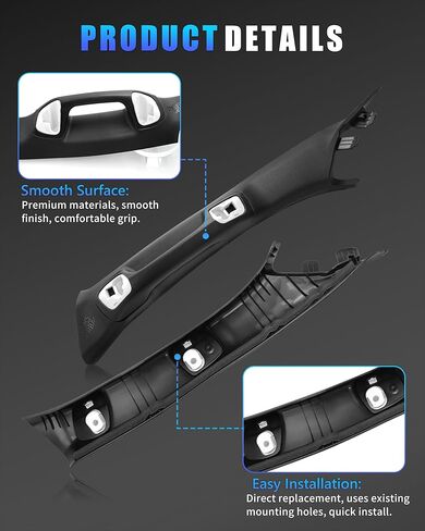 Driver Side A-Pillar Grab Handle for 2016-2023 Tacoma 3rd Gen, Tacoma A-Pillar Grab Handle Matches Passenger Side, Sturdy & No Creaking Noise, OEM-Style Texture, Easy Installation, Black in Saudi Arabia