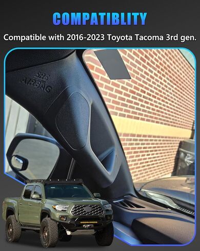 Driver Side A-Pillar Grab Handle for 2016-2023 Tacoma 3rd Gen, Tacoma A-Pillar Grab Handle Matches Passenger Side, Sturdy & No Creaking Noise, OEM-Style Texture, Easy Installation, Black in Saudi Arabia