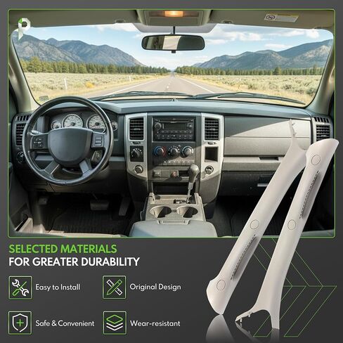 Pair Grab Handle A Pillar Windshield Post Trim Molding Front Left & Right Compatible with 2002-2010 Dodge Ram 1500 2500 3500 4500 5500 Replace #1TE75TI2AA 1TE74TI2AA in Saudi Arabia