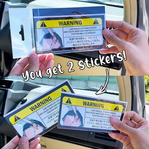 GRITKULTURE 5.1inch Panties Warning Peek Slap Anime Warning Decal Stickers 2 Pack Vinyl JDM for Car, Dash, Truck, Window, Tumblers, Graphic Bumper for Funny Meme Laugh in Kuwait