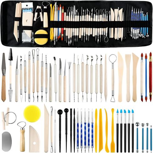 60 PCS Clay Tools Kit Pottery Sculpting Tools Set for Sculpting Modeling Trimming Molding Shaping, Polymer Clay Tools Kit for Adults Students Beginners Pros in Saudi Arabia