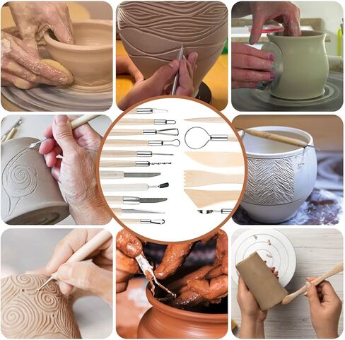 60 PCS Clay Tools Kit Pottery Sculpting Tools Set for Sculpting Modeling Trimming Molding Shaping, Polymer Clay Tools Kit for Adults Students Beginners Pros in Saudi Arabia