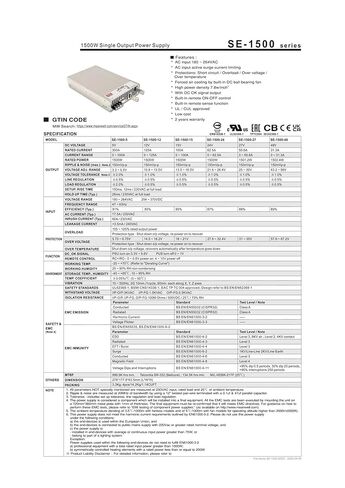 SE-1500 SE-1500-5 SE-1500-12 SE-1500-24 SE-1500-48 1500 واط مصدر طاقة أحادي الإخراج سلسلة SE-1500 (Se-1500-12) in Kuwait
