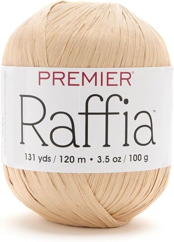 Premier Yarns Raffia, Cellulose Rayon, Bulky Weight Yarn 2166-03 Natural in Saudi Arabia