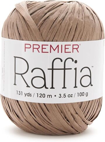 Premier Yarns Raffia, Cellulose Rayon, Bulky Weight Yarn 2166-03 Natural in Saudi Arabia