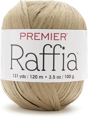 Premier Yarns Raffia, Cellulose Rayon, Bulky Weight Yarn 2166-03 Natural in Saudi Arabia