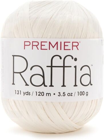 Premier Yarns Raffia, Cellulose Rayon, Bulky Weight Yarn 2166-03 Natural in Saudi Arabia