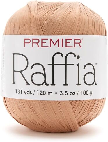 Premier Yarns Raffia, Cellulose Rayon, Bulky Weight Yarn 2166-03 Natural in Saudi Arabia
