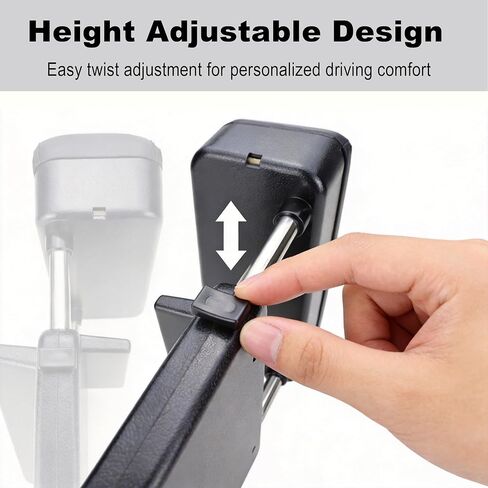 Flecto Car Armrest Storage Box, Adjustable Height Car Seat Gap Filler Organizer and Elbow Rest Support, Compatible with Most Car Models, Console Extension for Driver Fatigue Relief, Black in Saudi Arabia