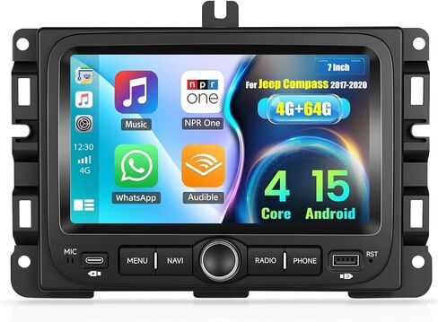 SIXWIN 2G+64G Android Car Stereo for Jeep Renegade 2015-2020 with Wireless CarPlay Android Auto Mirror Link 9 Inch Touchscreen Car Radio with Bluetooth GPS Navigation WiFi HiFi FM Backup Camera MIC in Saudi Arabia
