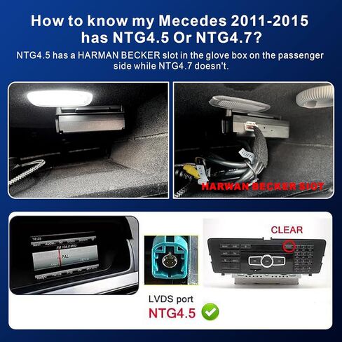 LEXXSON Wireless Carplay Android Auto Adapter for Mercedes Benz A/B/C/E/CLA/GLK/ML/SLD 2012-2015 with NTG 4.5 System, Carplay Retrofit Kit Decoder for Mercedes Benz with 2.4G, 5.8G WIFI, BT and GPS in Saudi Arabia