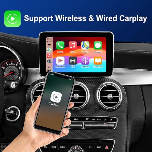LEXXSON Wireless Carplay Android Auto Adapter for Mercedes Benz A/B/C/E/CLA/GLK/ML/SLD 2012-2015 with NTG 4.5 System, Carplay Retrofit Kit Decoder for Mercedes Benz with 2.4G, 5.8G WIFI, BT and GPS in Saudi Arabia