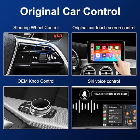 LEXXSON Wireless Carplay Android Auto Adapter for Mercedes Benz A/B/C/E/CLA/GLK/ML/SLD 2012-2015 with NTG 4.5 System, Carplay Retrofit Kit Decoder for Mercedes Benz with 2.4G, 5.8G WIFI, BT and GPS in Saudi Arabia